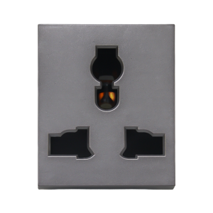 Ổ cắm đơn 3 lỗ màu ghi xám