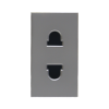 Ổ cắm đơn màu ghi xám