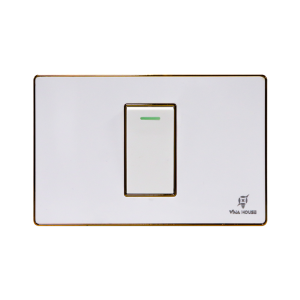 PC Trắng – Viền mạ gold – 1 Công tắc